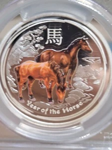 AUSTRALIA 2014 YEAR OF HORSE PR DEEP CAMEO 70 by PCGS 1/2 OZ SILVER - Picture 1 of 9