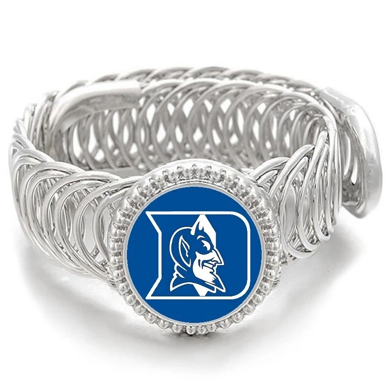 Duke Blue Devils Mens Womens Silver Adjustable Wrap Bracelet Gift D11 - Image 1 of 4
