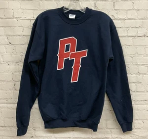 Gildan Youth Unisex Heavy Blend XL Navy Red White Baseball Crew Neck Sweatshirt - Picture 1 of 5