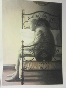 Limited Edition Italian Lithograph Print Depressed Man Fedrigoni for Gibipharma - Bild 1 von 7