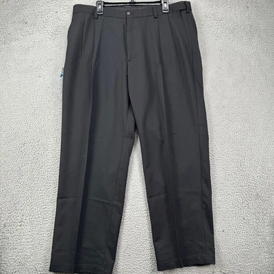 Haggar Cool 18 Pro Pants Chino Men 40X30 Black Comfort Waistband Classic Fit NEW - Image 1 of 4