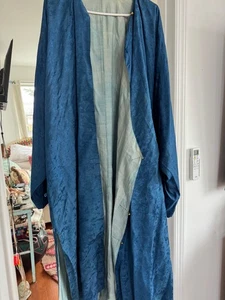 Bata china vintage de seda azul marino mediana-totalmente forrada - Imagen 1 de 12