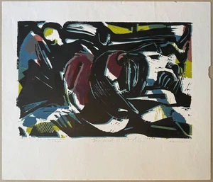 Anette Gundermann, Farbholzschnitt, 1990, handsigniert und datiert - Picture 1 of 1