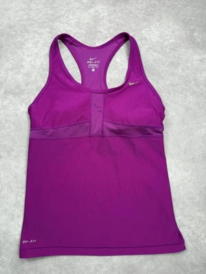 Camiseta sin mangas Nike para mujer grande púrpura Dri-FIT sujetador incorporado gimnasio atlético espalda deportiva Foto 1 de 4