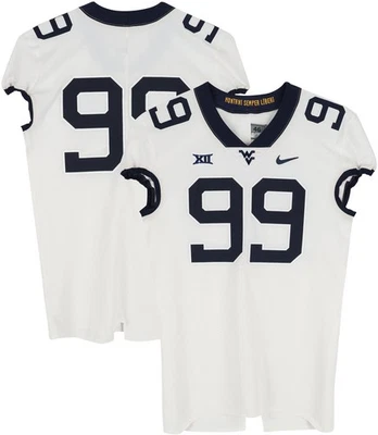 West Virginia Mountaineers TI #99 White Jersey from Football Program - Size 46+4 - Image 1 of 3