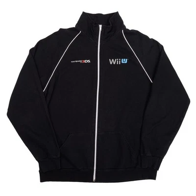 Nintendo Wii U 3DS American Apparel Chaqueta Para Hombre XL Negra Cremallera Completa Videojuegos Foto 1 de 4