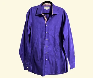 Paul Fredrick Royal Purple Dress Shirt XXL 17.5-37 Slim Fit Cotton Non-Iron - Picture 1 of 4