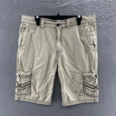 Pantalones Cortos de Carga Negros con Hebilla para Hombres 36 Caqui Ajuste Estándar Multi Bolsillo Informales Exterior Foto 1 de 4