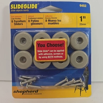 Shepherd 9452 Slide Glides Round Self-Adhesive Furniture Sliders - Image 1 of 4