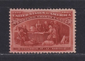 United States Scott 239 MNH 1893 30¢ Orange Brown Columbian Exposition SCV $675 - Picture 1 of 2