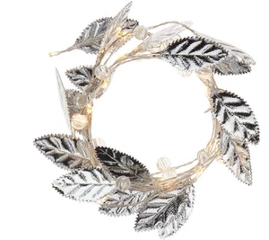 Bethlehem Lights Metallic Leaves 62" Slim Wire Light Strand Silver - Picture 1 of 3