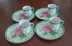 Gloria Vanderbilt Sincerely Yours Sigma Rose Pranzo Piatto Snack 8,25" Set 4 - Foto 1 di 11