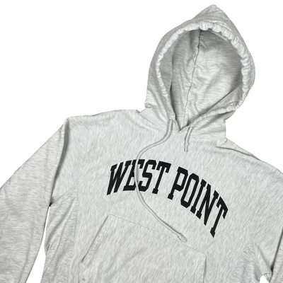 Sudadera con Capucha Vintage Champion Para Hombre Gris Medio Tejido Inverso USMA West Point Militar Foto 1 de 4