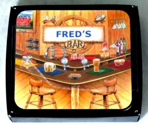 FRED'S BAR NAME SET OF 6 CORK BACKED COASTERS - Picture 1 of 1