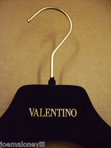 VALENTINO BLACK VELVET FELT 14 1/4 & 15 "  mixed SUIT HANGERS SET 5 - Picture 1 of 5