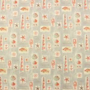 WAVERLY SNS BEACH COMBER SANDCASTLE FISH LOBSTER OUTDOOR FABRIC BY YARD 54"W - Picture 1 of 7