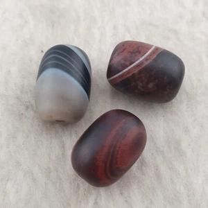 Impresionante Lote de 3 Cuentas Ojos Natruales Himalaya Tibetana Ágata Suliemani - Imagen 1 de 18