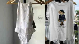 Polo Ralph Lauren Girl's 5 6X SWIMSUIT,BEAR SHIRT  NWT ALL OVER Polo Pony - Picture 1 of 8