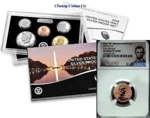 2019 US Mint Silver Proof Set & NGC First "W" Reverse Proof 70 Lincoln Cent ☆☆ - Picture 1 of 5