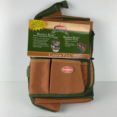 Bucket Boss Combo Tote Bag Bucket Tool Organizer Classic 2 pack Deluxe NEW NIP - Image 1 of 4