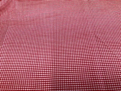MINI GINGHAM ALGODÓN ROJO/BLANCO, 1/16" CUADRADO - 3/4 YARDA Foto 1 de 2