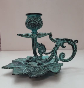 Maple Leaf Antique Taper Candle Holder SILVESTRI Made in Taiwan - Picture 1 of 7