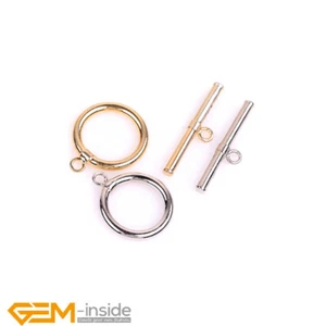 14K Gold Filled Circle Clasp Toggle Clasp Bracelet Jewellery Making Closures AU - Foto 1 di 25