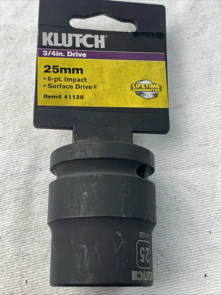 NEW 25mm, 3/4 inch Drive - Klutch Jumbo Impact Socket - 41128 - CR-MO - Image 1 of 1