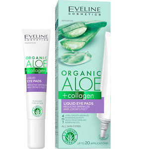 EVELINE Organic Aloe + Collagen Liquid Eye Pads Reducing Dark Circles 20ml *NEW*