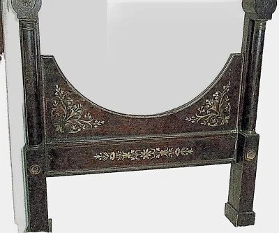 ANTIQUE 19th C. FRENCH REGENCY BRASS INLAID MAHOGANY BED shipping available  - Image 1 of 4