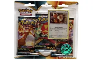 2021 Pokemon Sword & Shield Darkness Ablaze Eevee #60 3 Booster packs & Coin - Picture 1 of 2