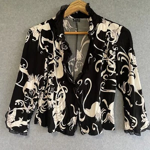MOTTO Long Sleeve Floral One Button Short Dress Jacket Size 10 - Picture 1 of 10