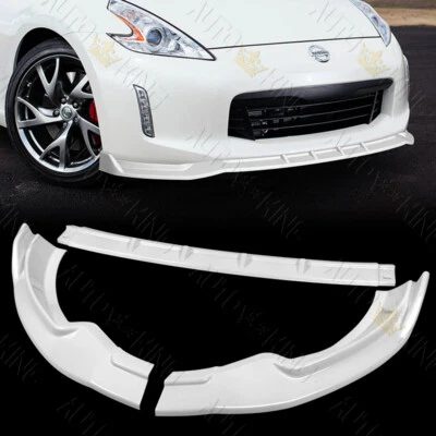 FOR 13-20 NISSAN 370Z PAINTED WHITE GT-STYLE FRONT BUMPER SPLITTER SPOILER LIP - Image 1 of 4