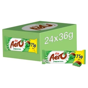 Box of 24 Nestlé Aero Peppermint Mint Milk Chocolate Bar 36g NOW £17.99 - Picture 1 of 1