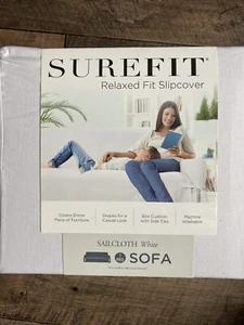 new Surefit Relaxed fit slipcover for sofa - Sailcloth White - Picture 1 of 3