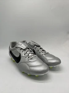 Nike Premier 3 FG Metallic Silver Volt Cleats AT5889-004 Men's Size 9 - Picture 1 of 6