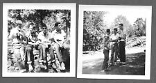 Lot of 2 Vintage Photos Snapshots YOUNG GUYS HANGING OUT IN THE PARK