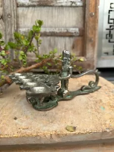 Antique Old Rare Original Brass Made 5 Bowl Oil Lamp Jyoti Deepak - Picture 1 of 17