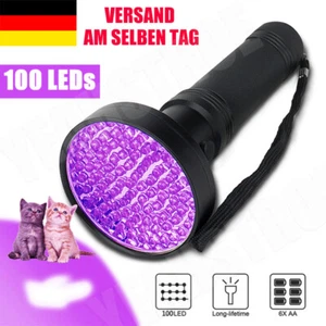 UV Lampe 100 LED Taschenlampe 395nm Scorpion Bernstein Schwarzlicht Handlampe DE - Bild 1 von 11
