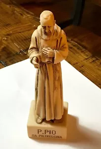 P. Pio Da Pietrelcina Carved Statue Made in Italy - Signed Piccinini - Priests - Picture 1 of 7