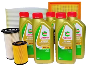 kit tagliando 5 litri olio auto castrol edge 5w30 LL vw golf 7 VII 1.6 tdi kw 81 - Foto 1 di 14