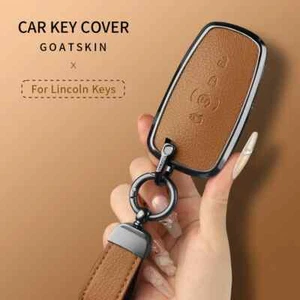 Metal Leather Key Case Cover For Lincoln Continental Navigator Nautilus Aviator - Picture 1 of 31