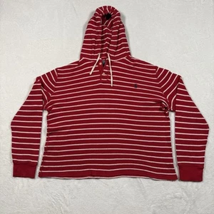 Polo Ralph Lauren Hoodie Mens XL Striped Waffle Knit Pullover Vintage Style - Bild 1 von 9