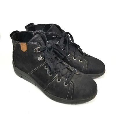 Dromedaris Women's Vonie Black Leather Lace Up Ankle Boots Size 40 / 9.5-10 - Image 1 of 4