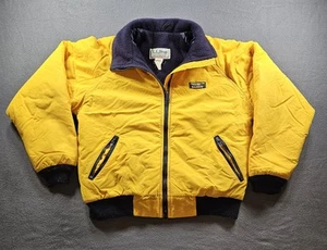 Vintage L.L. Chaqueta de calentamiento Bean años 90 para mujer forrada de lana cremallera completa amarilla mediana - Imagen 1 de 8