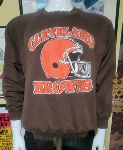 Vintage 80er 90er Cleveland Browns TRENCH Sweatshirt mit Rundhalsausschnitt Large - Bild 1 von 4