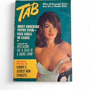 TAB Magazine April Issue Vintage 1966 Men's Pocket Magazine Hollywood Pinups - Imagen 1 de 2