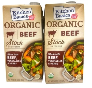 Organic Beef Stock - Kitchen Basics - 32oz 2 PACK - Free Shipping - Picture 1 of 2