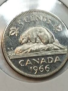 1966 Canada 5 cents coin proof like - Picture 1 of 3