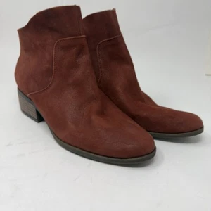 Lucky Brand Boots Womens Size 9M Ankle Leather Suede Lahela Back Zip Casual - Picture 1 of 14